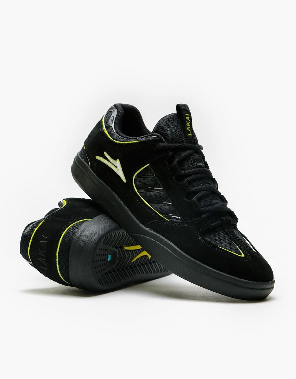 Lakai Carroll Skate Shoes - Black/Neon Green