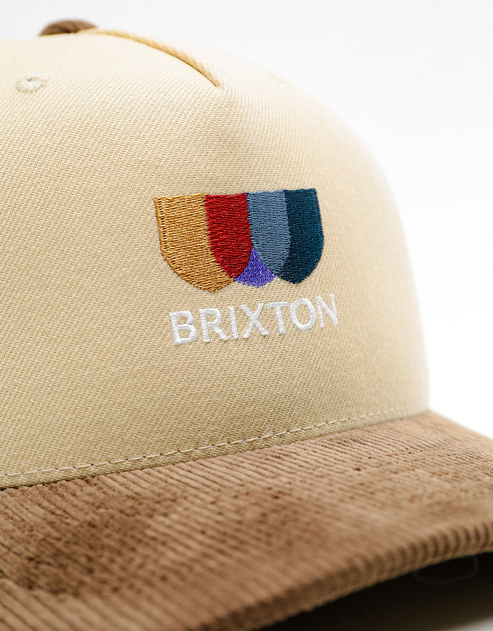Brixton Alton Embroidered C MP Snapback Cap - Ivory/Toffee
