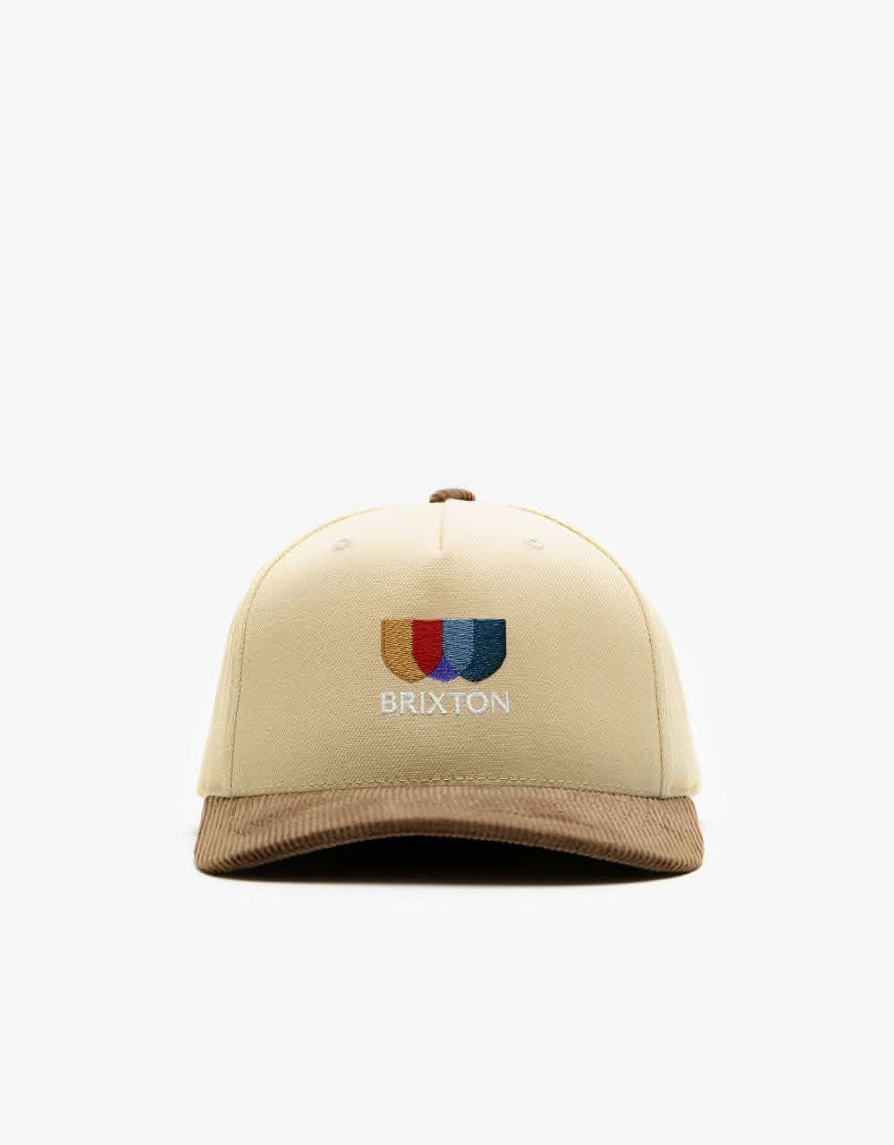 Brixton Alton Embroidered C MP Snapback Cap - Ivory/Toffee