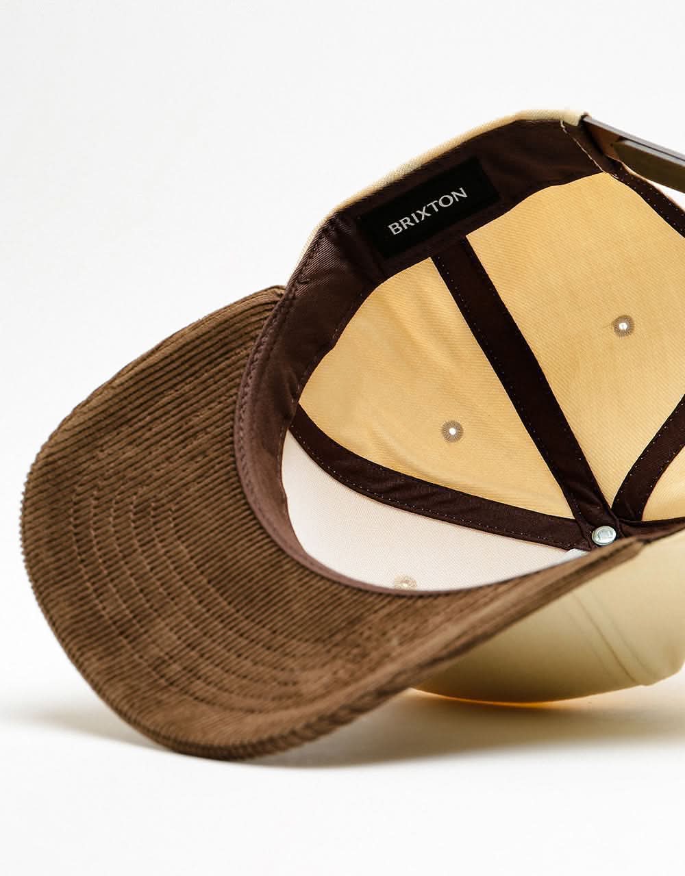Brixton Alton Embroidered C MP Snapback Cap - Ivory/Toffee