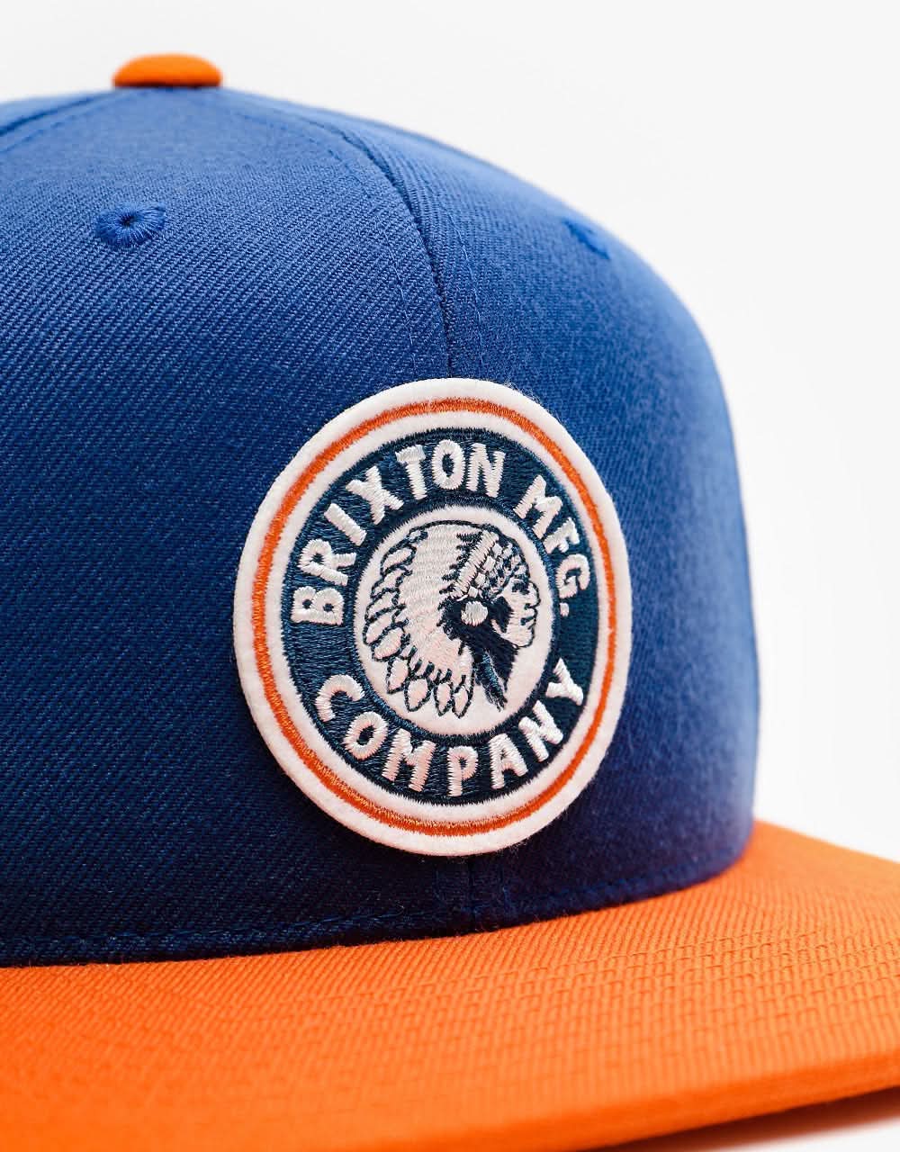 Brixton Rival MP Snapback Cap - Joe Blue/Burnt Orange