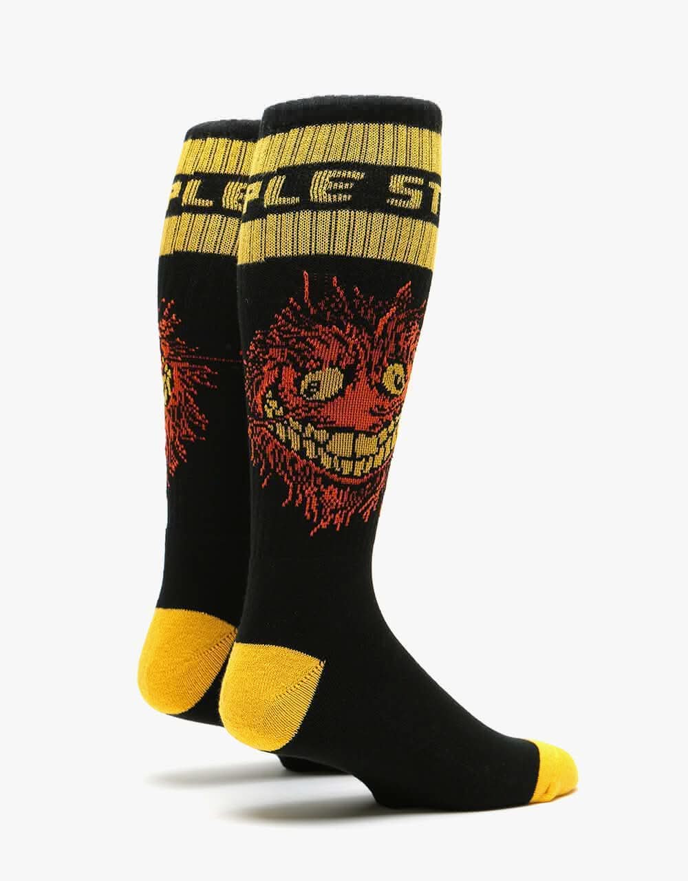 Anti Hero Grimple Stix Crew Socks - Black/Yellow/Orange