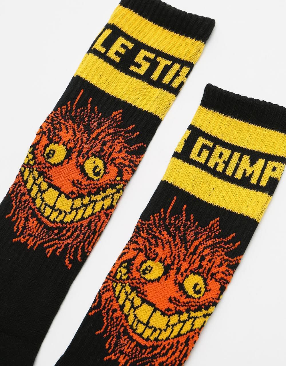 Anti Hero Grimple Stix Crew Socks - Black/Yellow/Orange