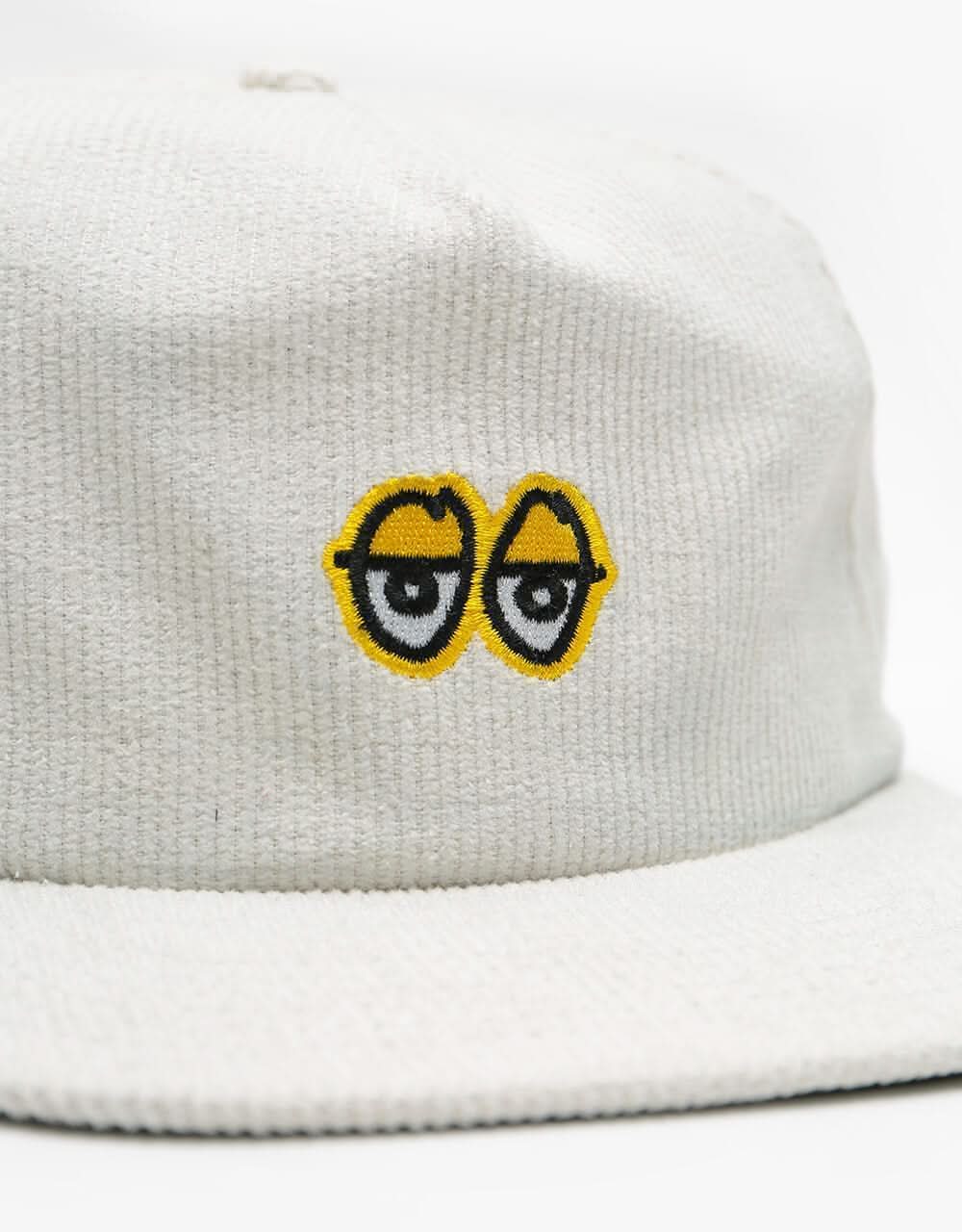 Krooked Corduroy Eyes Snapback Cap - White/Yellow