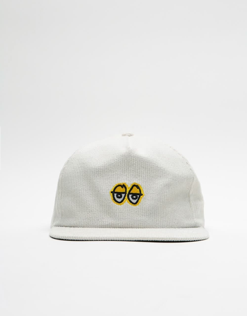 Krooked Corduroy Eyes Snapback Cap - White/Yellow