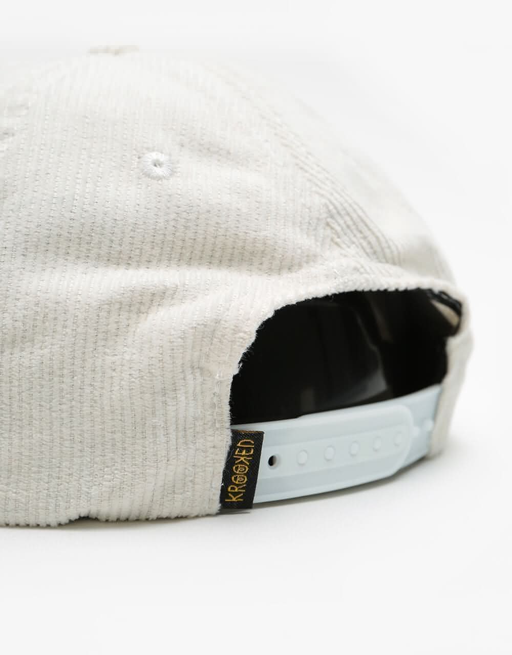 Krooked Corduroy Eyes Snapback Cap - White/Yellow