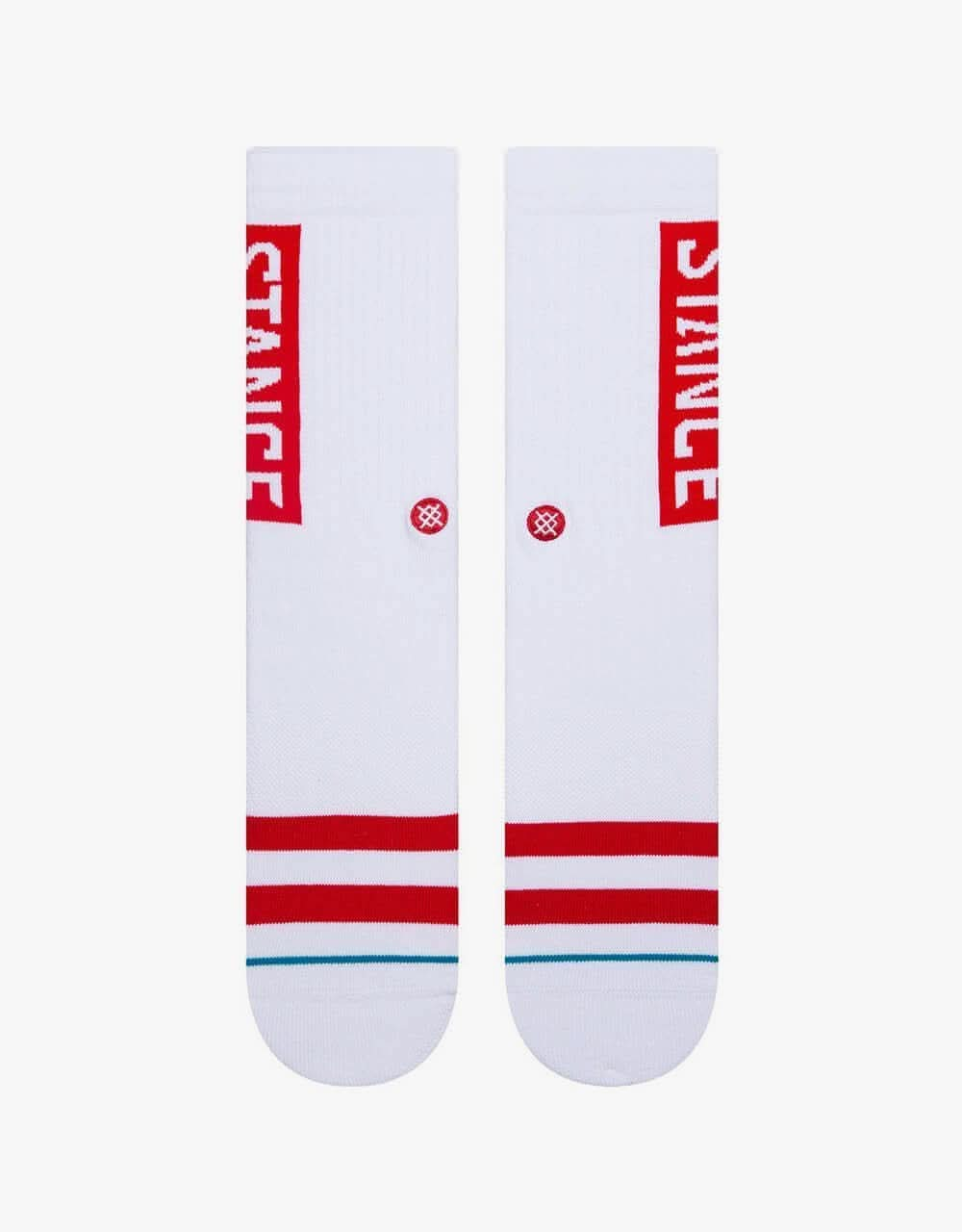 Stance OG Classic Crew Socks - White/Red