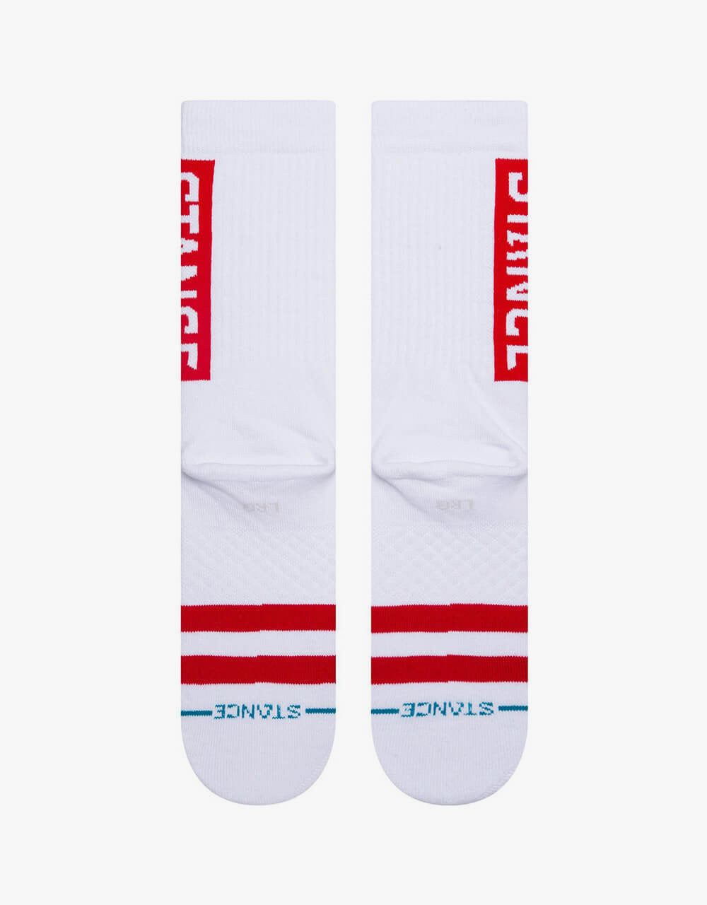 Stance OG Classic Crew Socks - White/Red