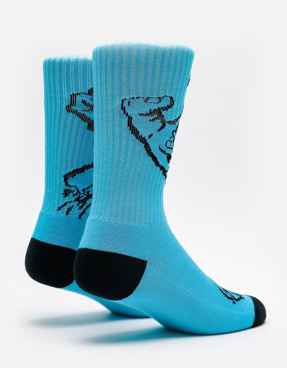 Santa Cruz Screaming Hand Mono Socks - Cyan