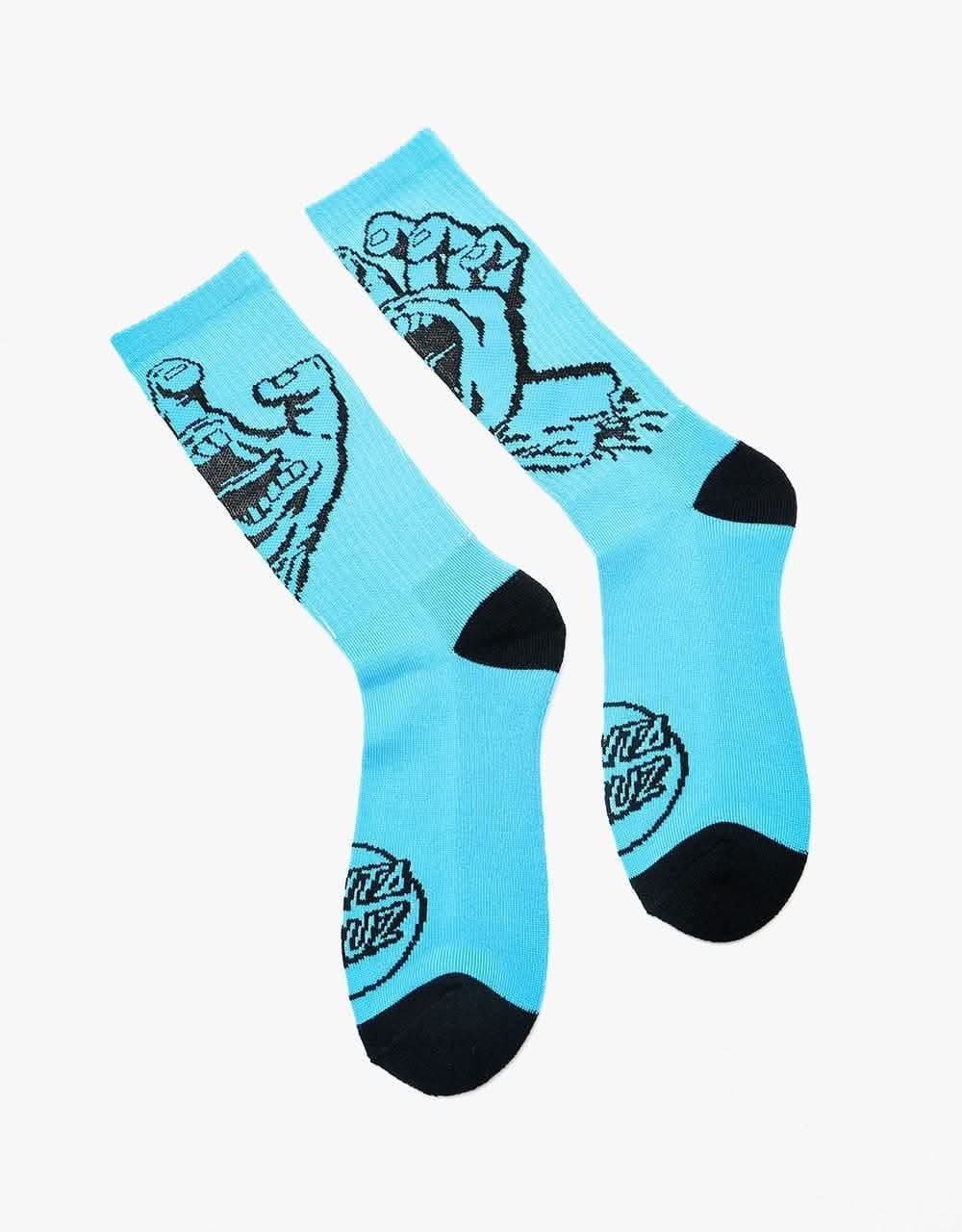 Santa Cruz Screaming Hand Mono Socks - Cyan