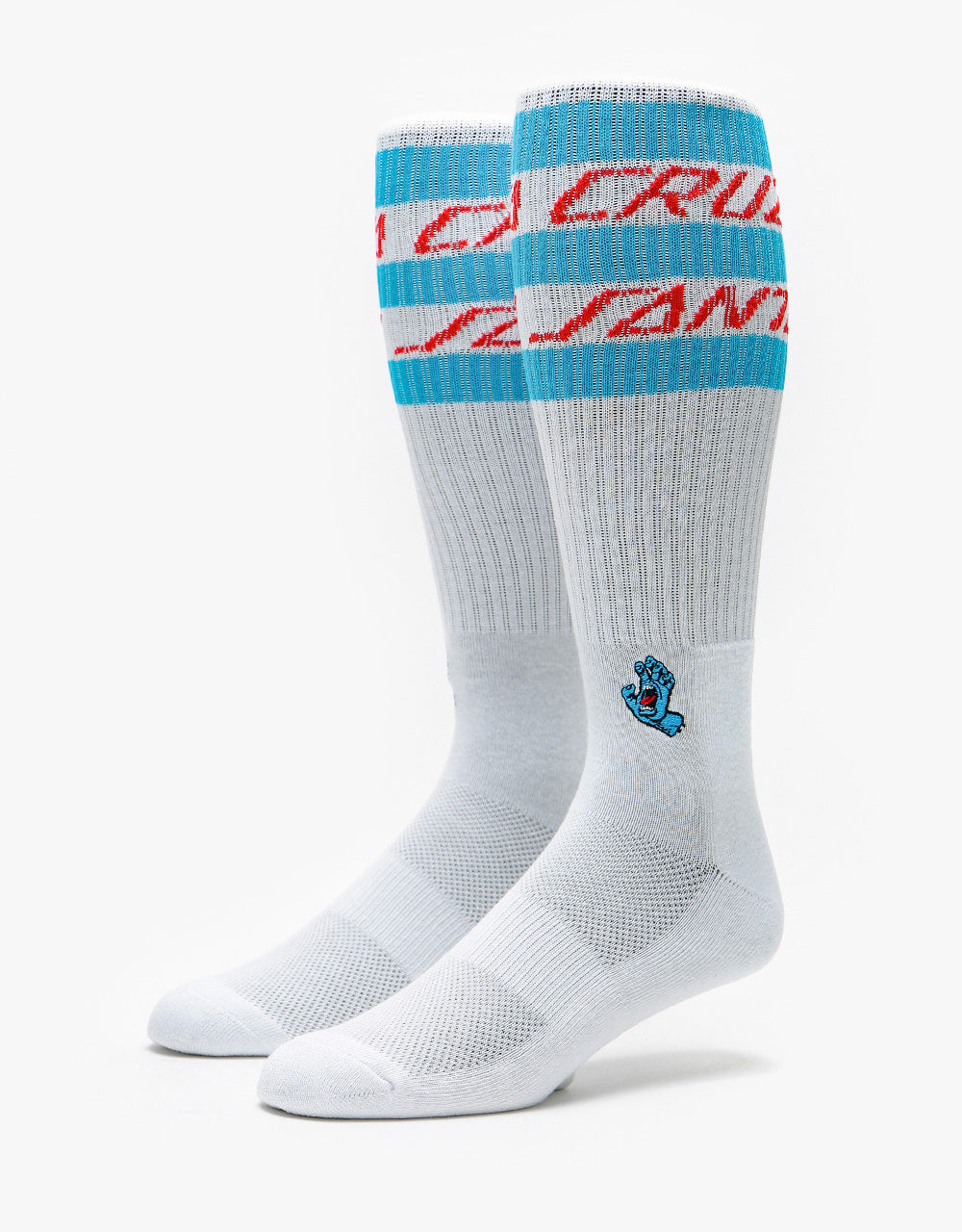Santa Cruz Screaming Strip Stripe Socks - White