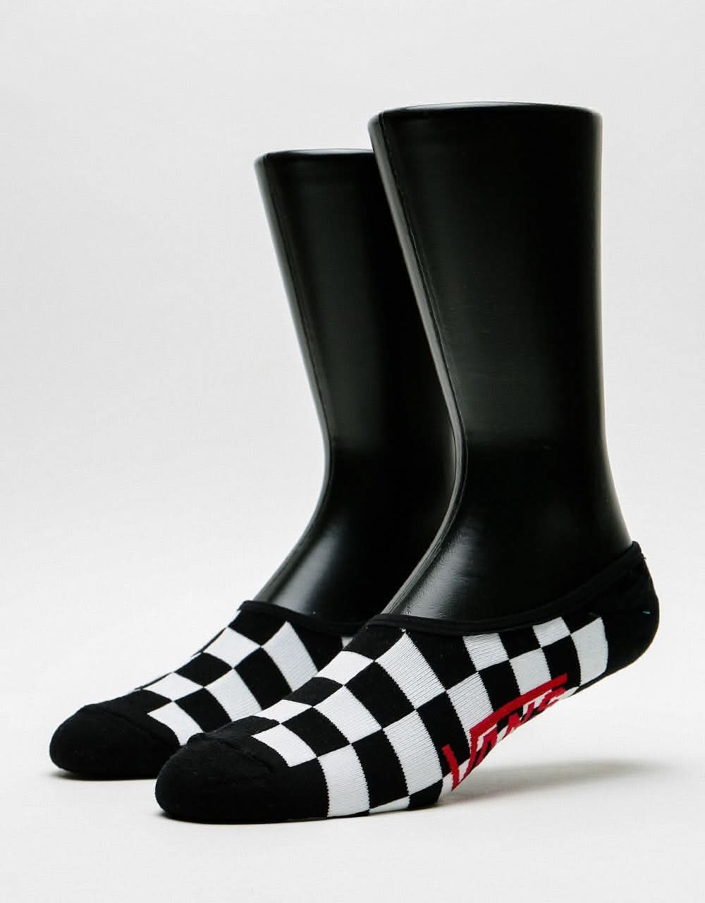 Vans Classic Super No Show 3 Pack Socks - Red/White Check