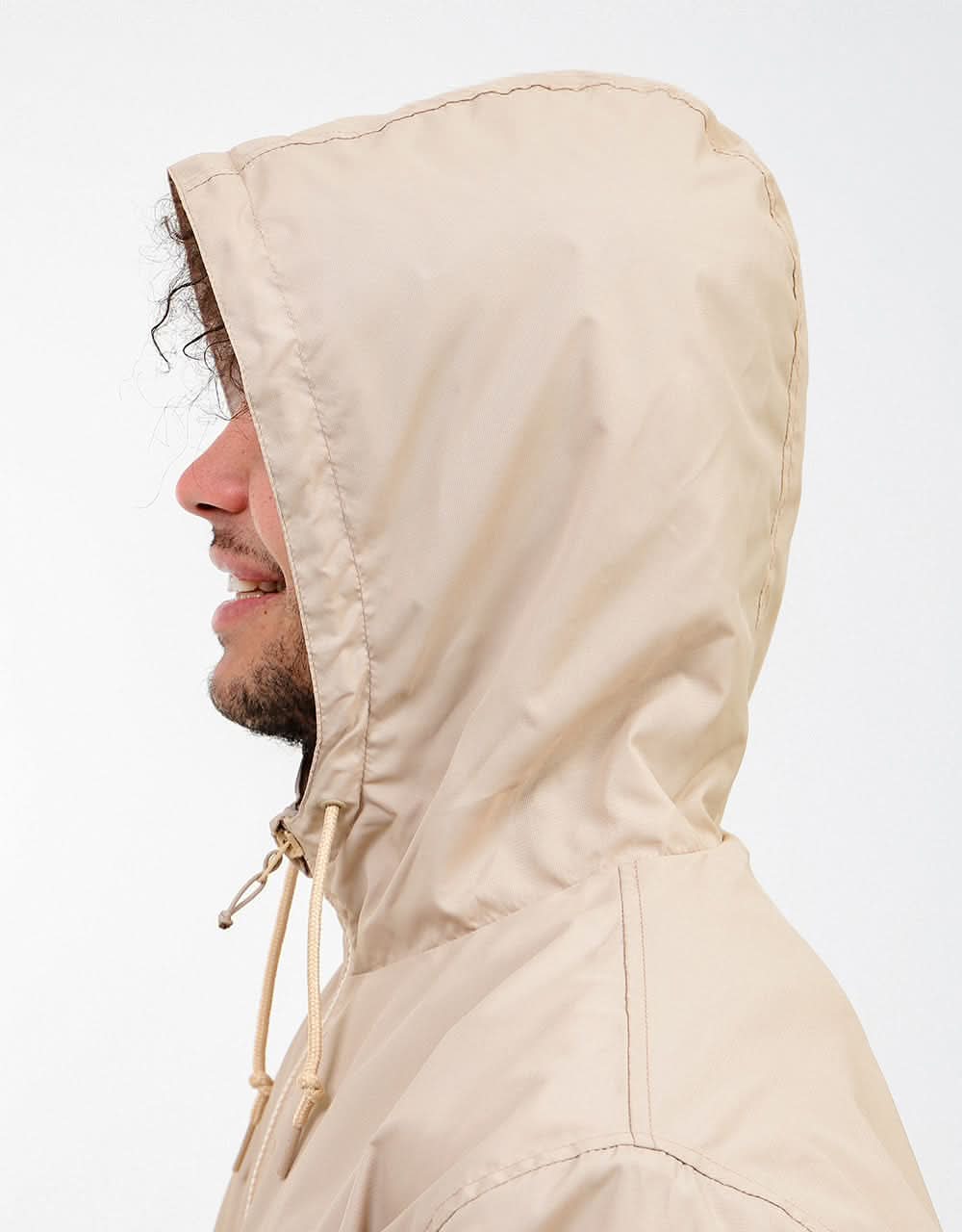 Brixton Claxton Crest Lightweight Zip Hood Jacket - Vanilla/Steel Blue