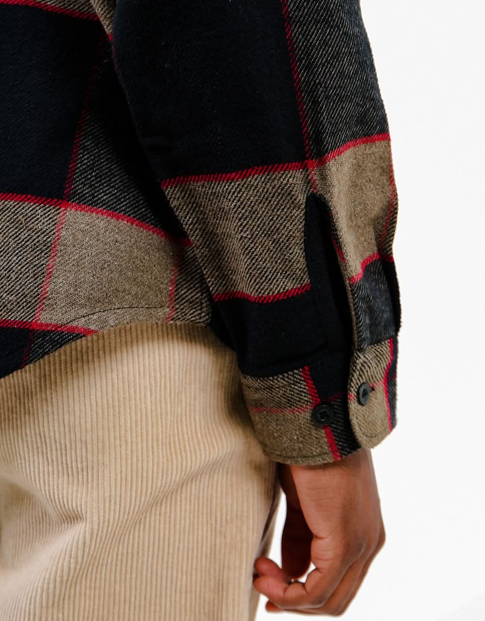 Brixton Bowery L/S Flannel Shirt - Heather Grey/Charcoal