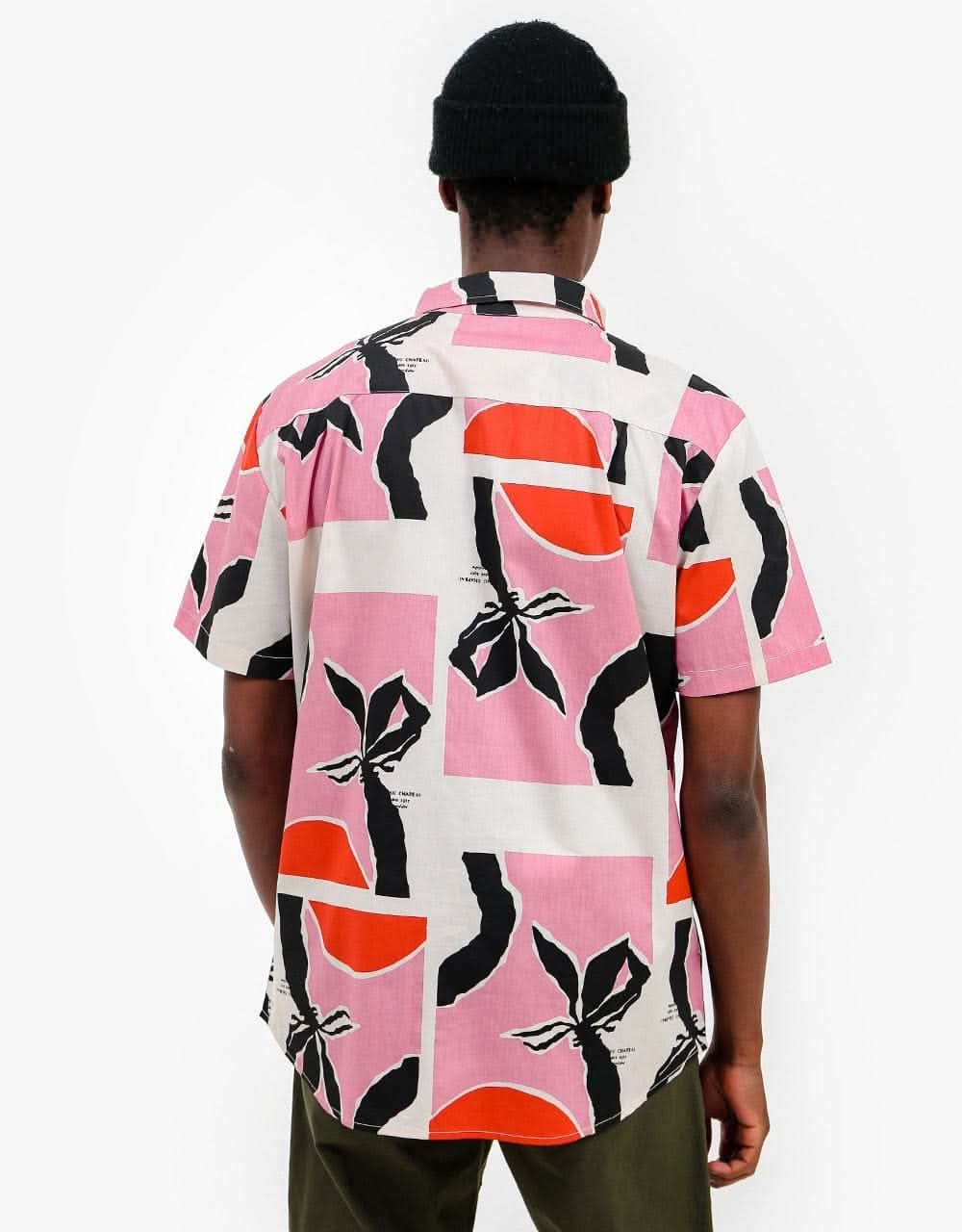 Brixton Charter Print S/S Woven Shirt - Pink/Red