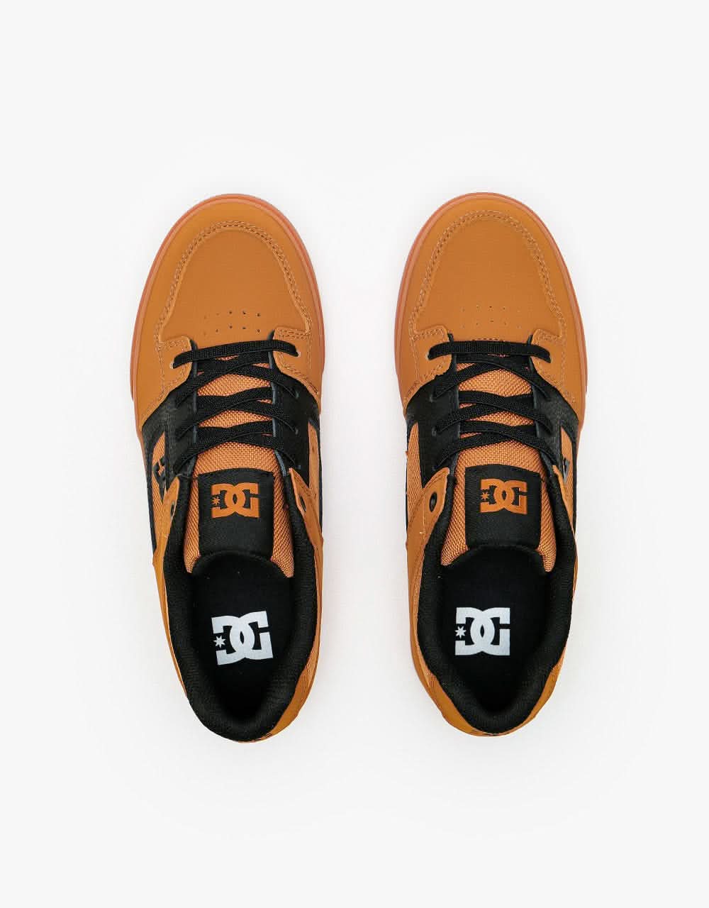 DC Pure Elastic Kids Skate Shoes - Wheat/Black