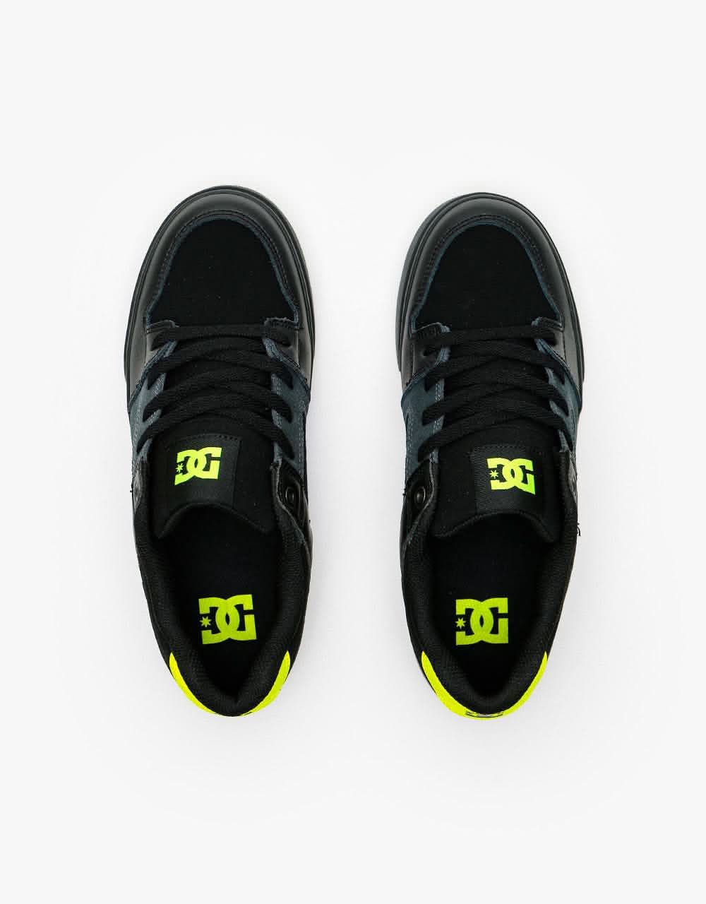 DC Pure Kids Skate Shoes - Black/Yellow