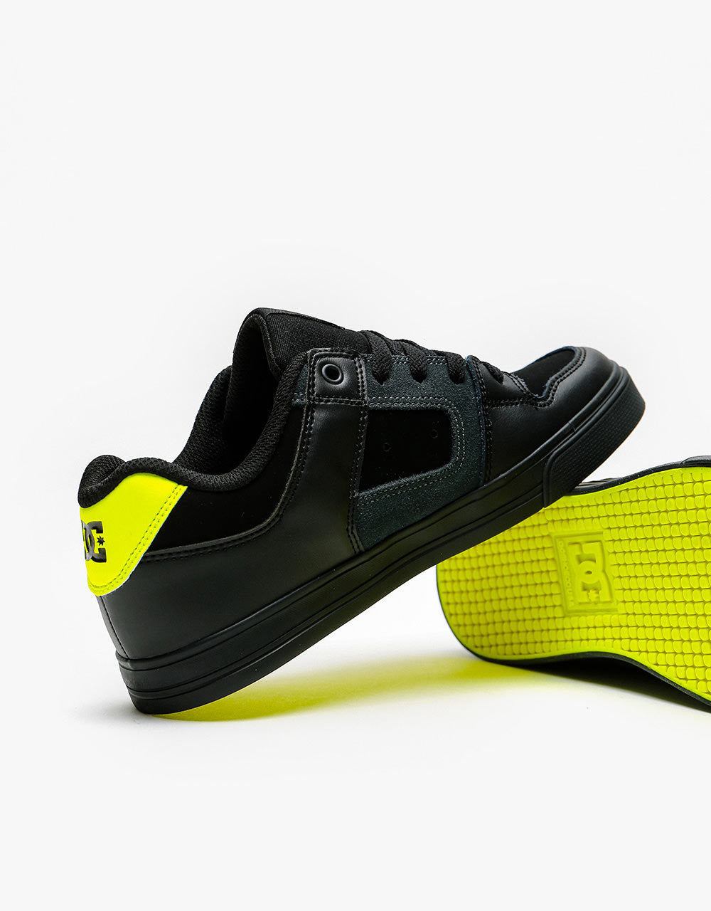 DC Pure Kids Skate Shoes - Black/Yellow