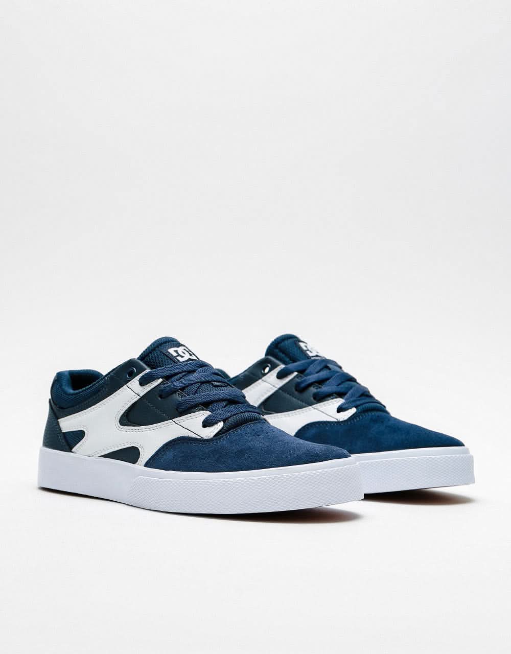 DC Kalis Vulc Kids Skate Shoes - Navy/White