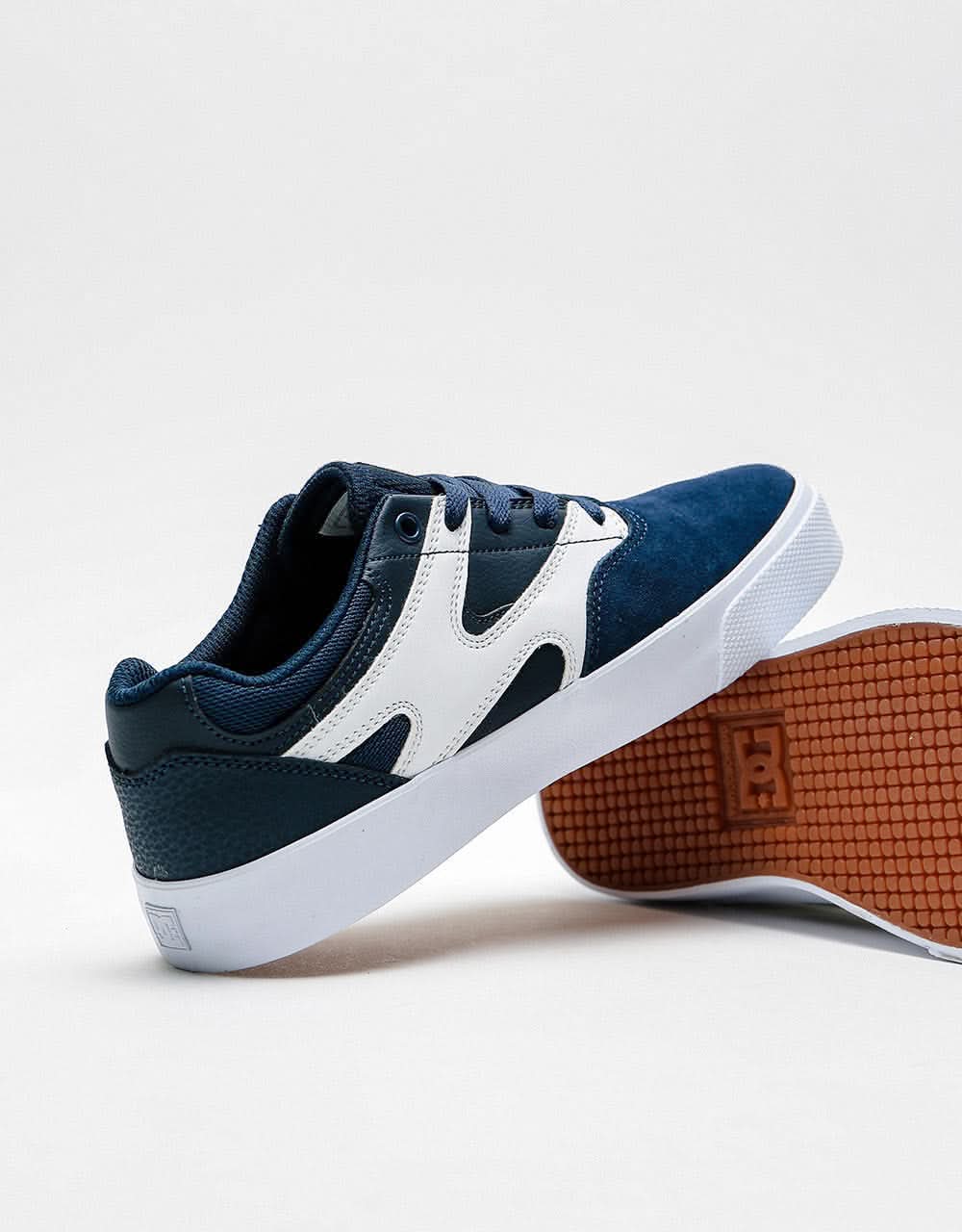 DC Kalis Vulc Kids Skate Shoes - Navy/White