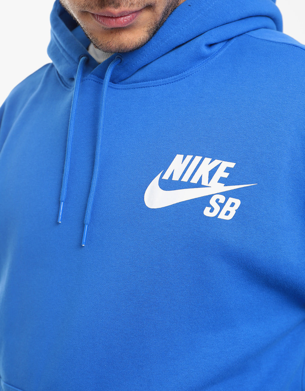 Nike SB Icon Essential Pullover Hoodie - Game Royal/White