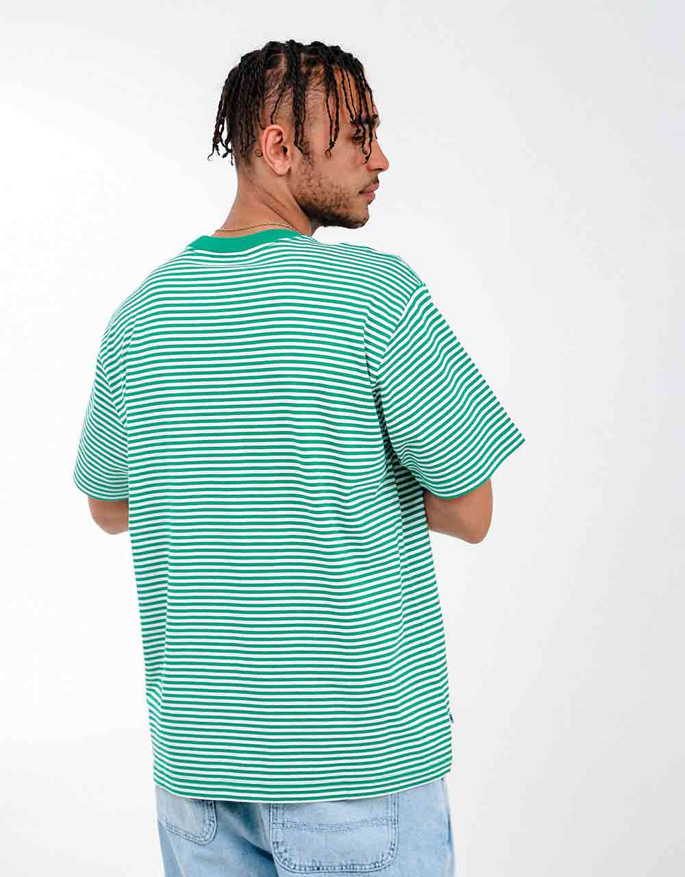 Obey Ideals Organic Stripe T-Shirt - Vital Green Multi