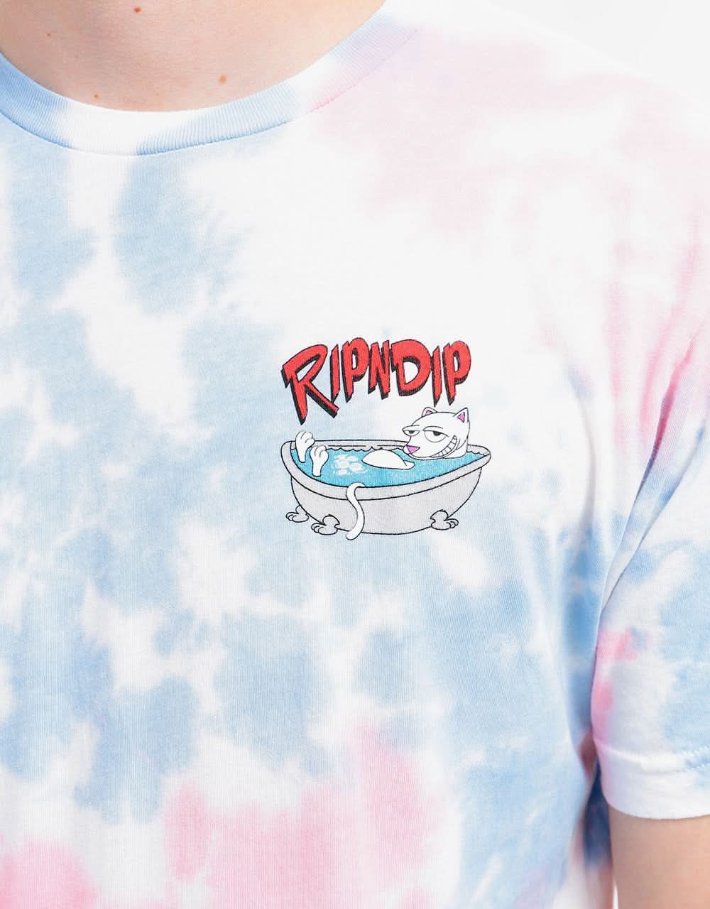 RIPNDIP Bath Time T-Shirt - Periwinkle & Pink Tie Dye