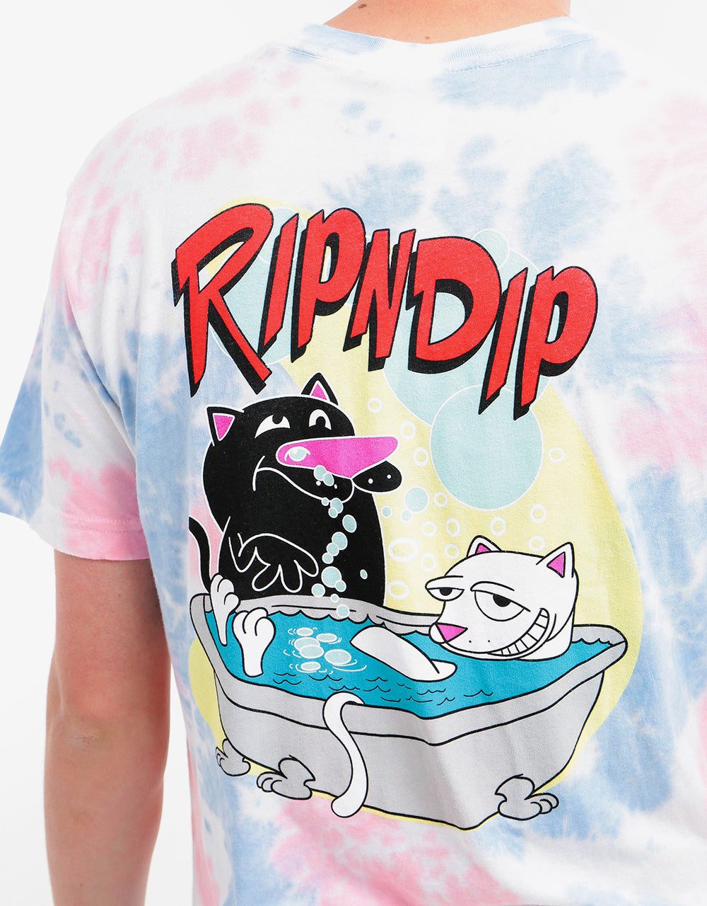RIPNDIP Bath Time T-Shirt - Periwinkle & Pink Tie Dye