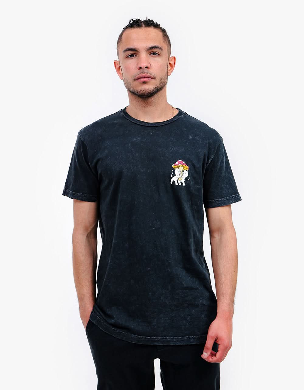 RIPNDIP Sharing Is Caring T-Shirt - Black Mineral Wash