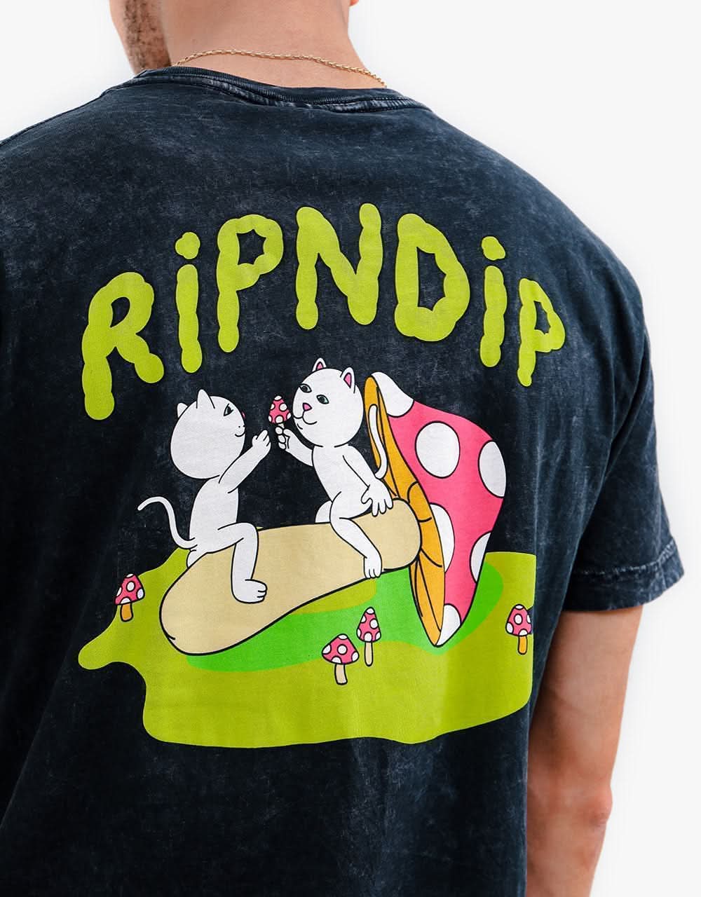 RIPNDIP Sharing Is Caring T-Shirt - Black Mineral Wash