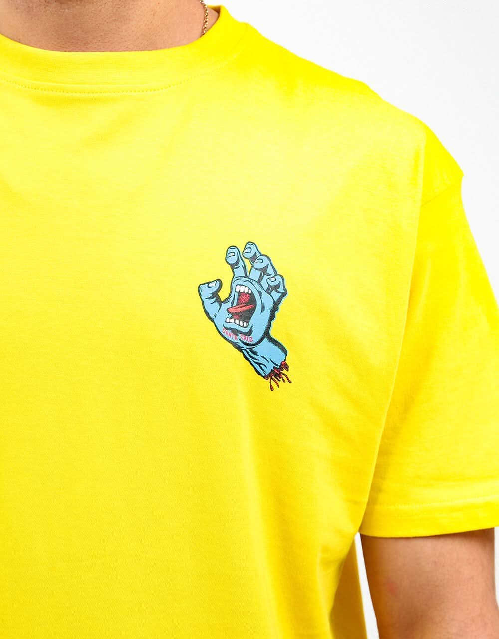 Santa Cruz Screaming Hand Chest T-Shirt - Blazing Yellow
