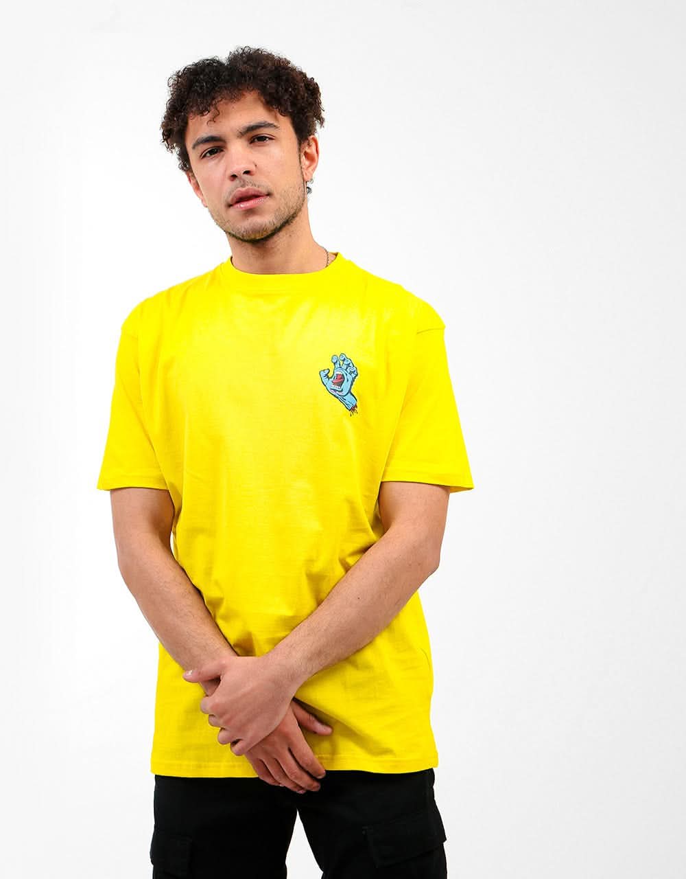 Santa Cruz Screaming Hand Chest T-Shirt - Blazing Yellow