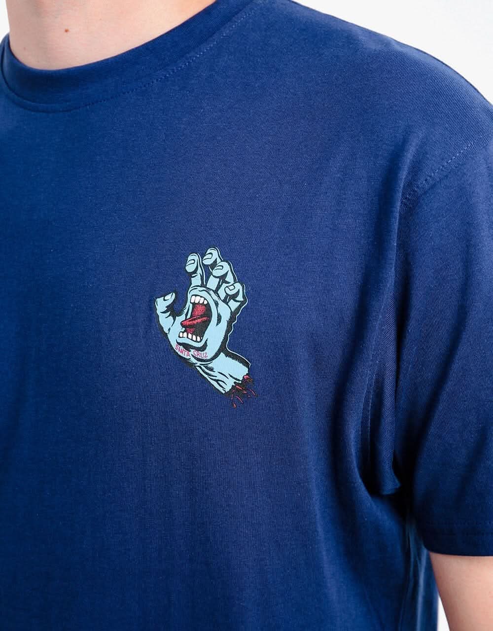 Santa Cruz Screaming Hand Chest T-Shirt - Dark Navy