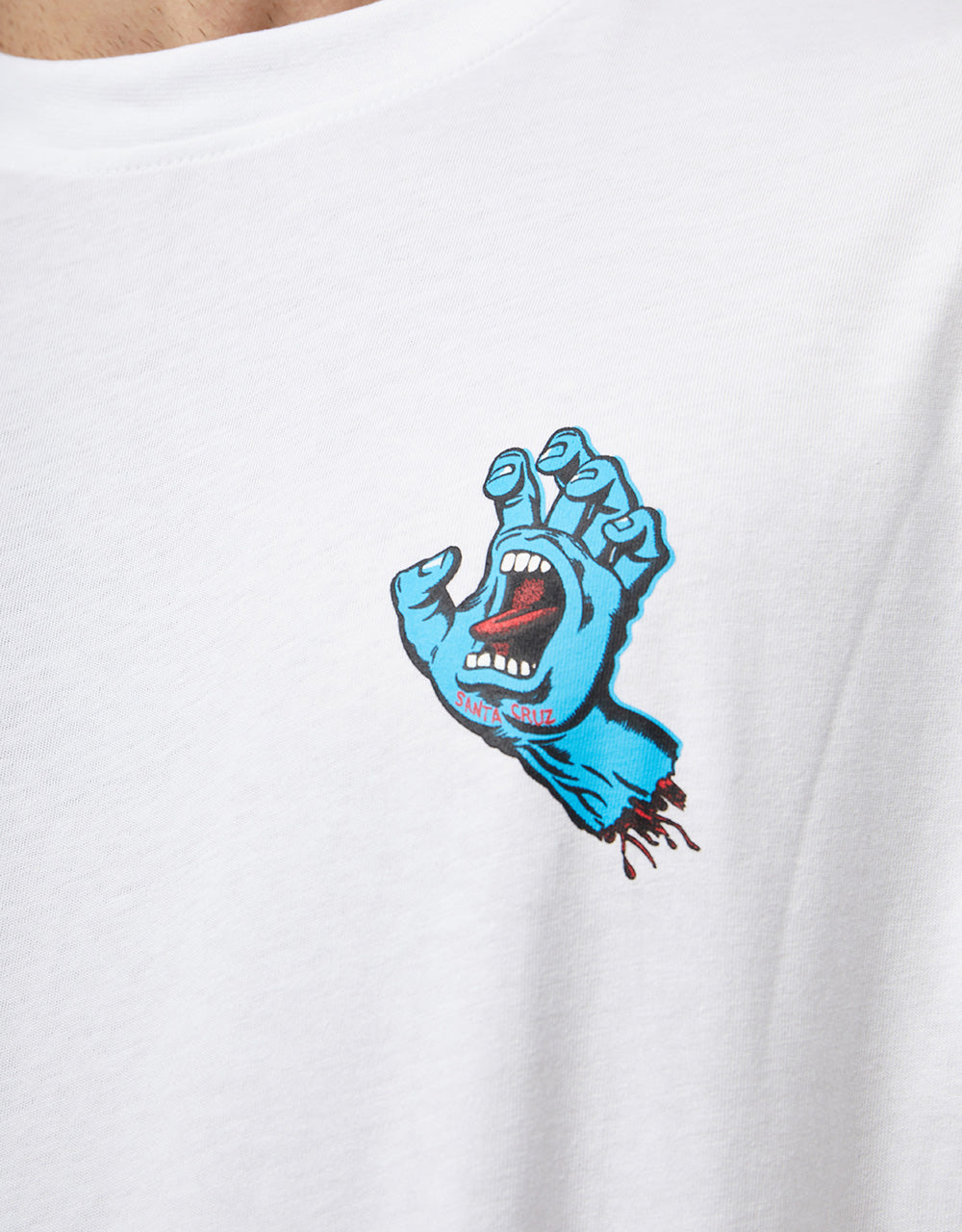 Santa Cruz Screaming Hand Chest T-Shirt - White