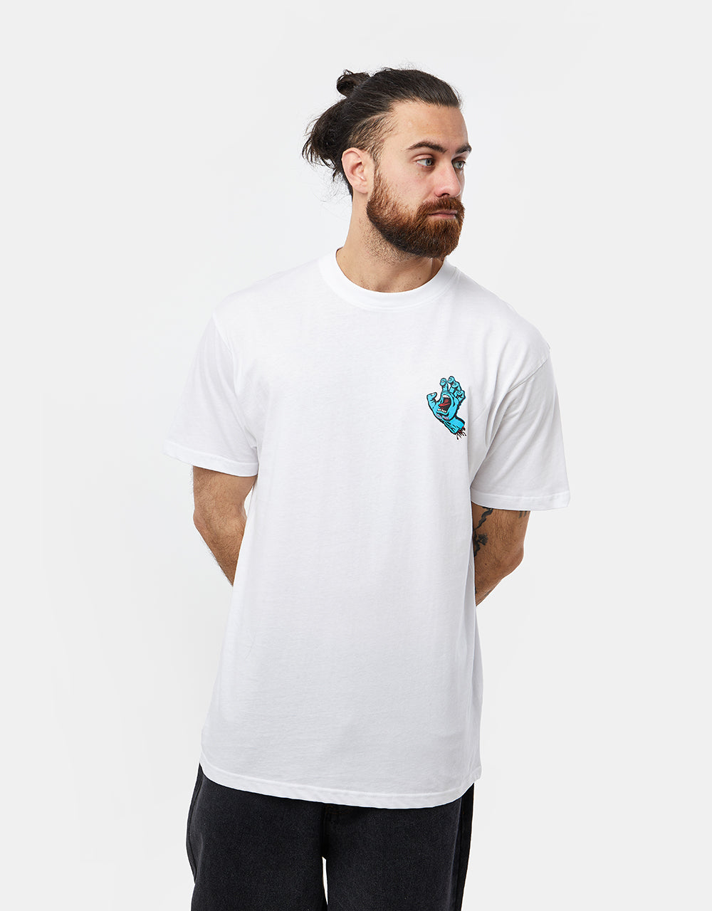 Santa Cruz Screaming Hand Chest T-Shirt - White