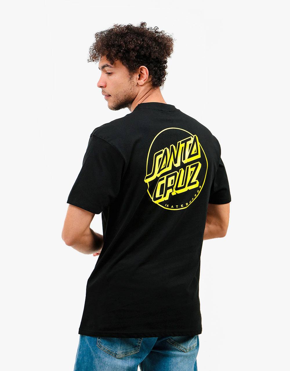 Santa Cruz Opus Dot Stripe T-Shirt - Black/Yellow