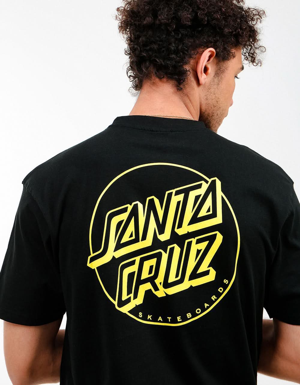 Santa Cruz Opus Dot Stripe T-Shirt - Black/Yellow