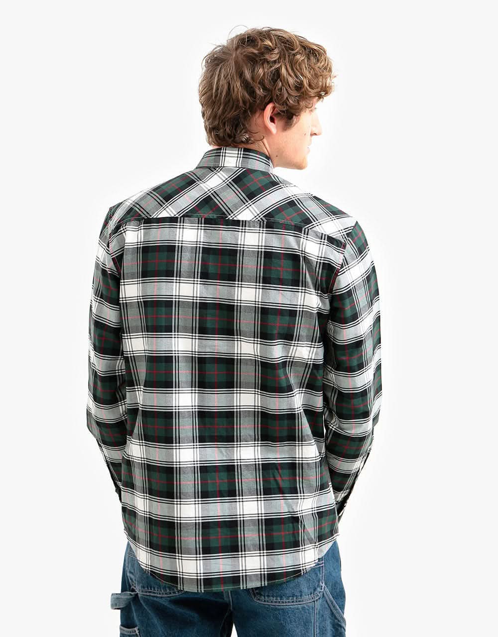 Carhartt WIP L/S Steen Shirt - (Steen Check) Bottle Green