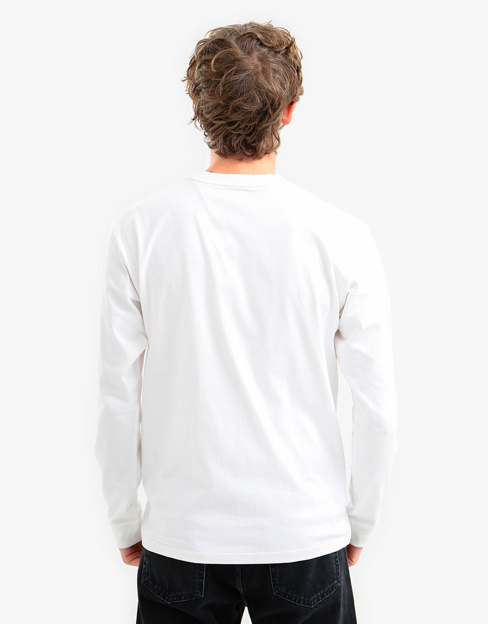 Carhartt WIP L/S College T-Shirt - White/Camo Evergreen