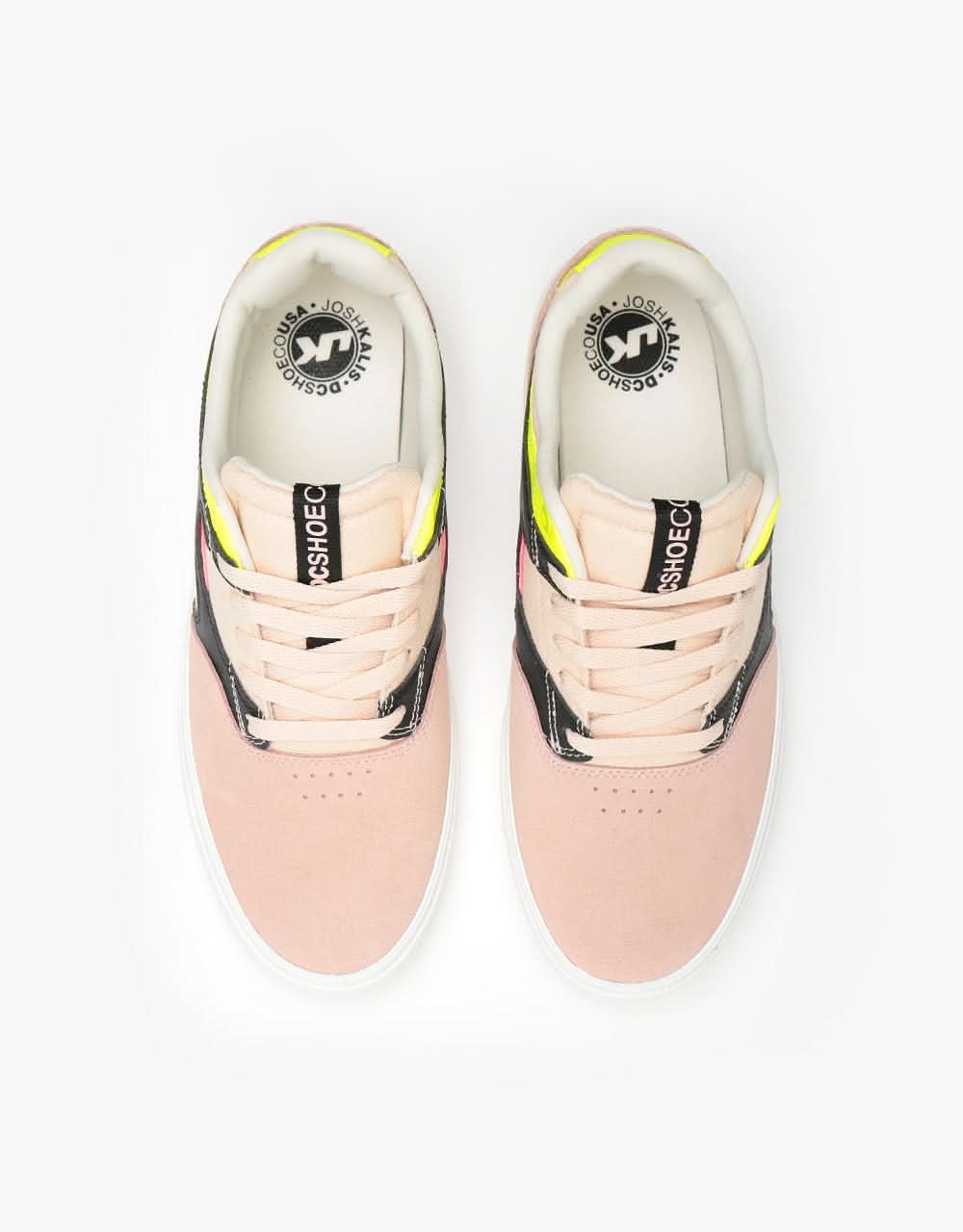 DC Kalis Vulc Skate Shoes - Fluorescent Pink/White