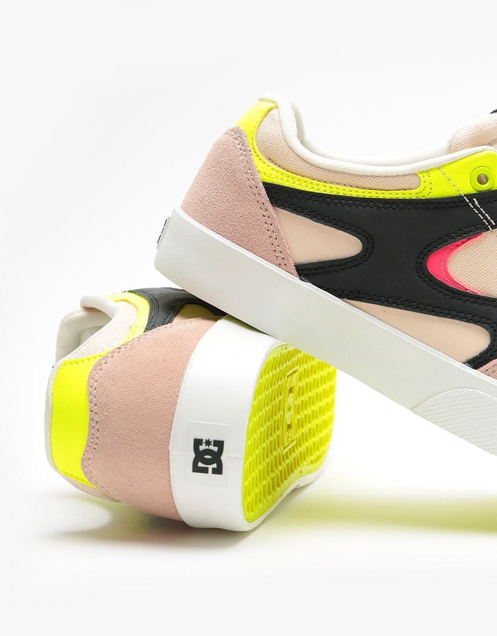 DC Kalis Vulc Skate Shoes - Fluorescent Pink/White