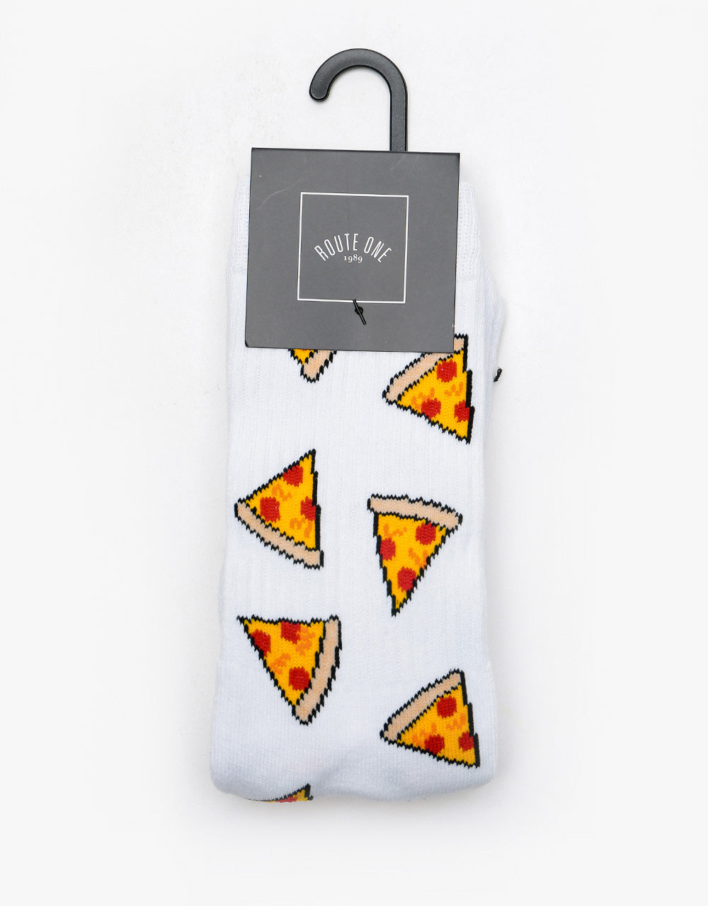 Route One Pizza Socks - White