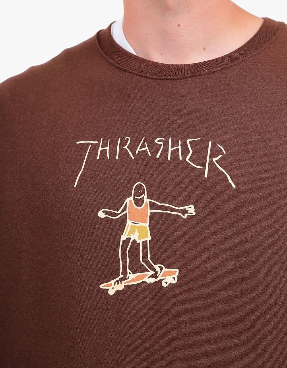 Thrasher Gonz Logo Crew Sweatshirt - Dark Chocolate