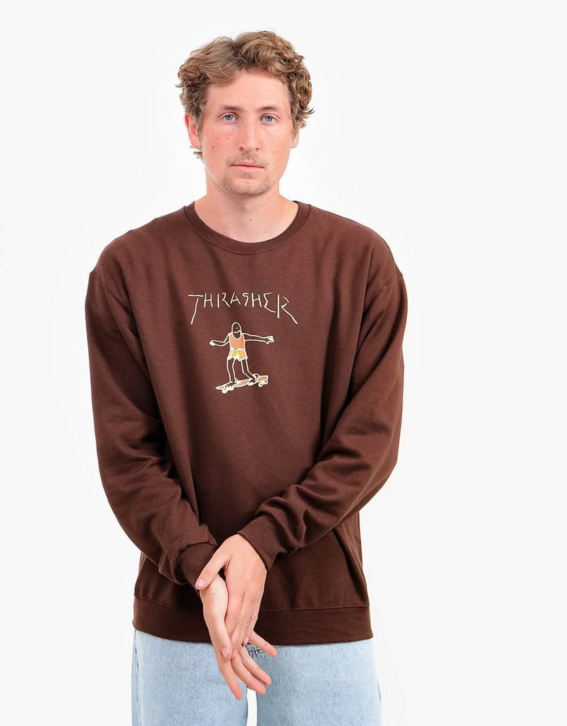 Thrasher Gonz Logo Crew Sweatshirt - Dark Chocolate – Route One