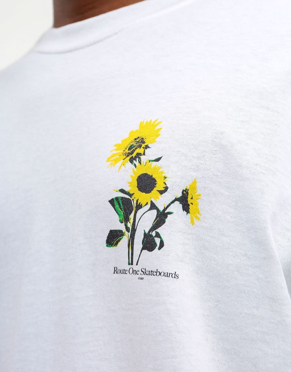 Route One Helianthus Long Sleeve T-Shirt - White