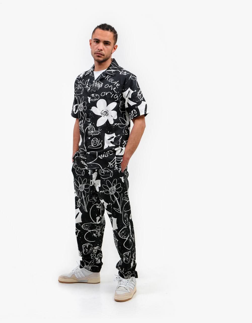 Route One Montana Shirt - Doodle Black