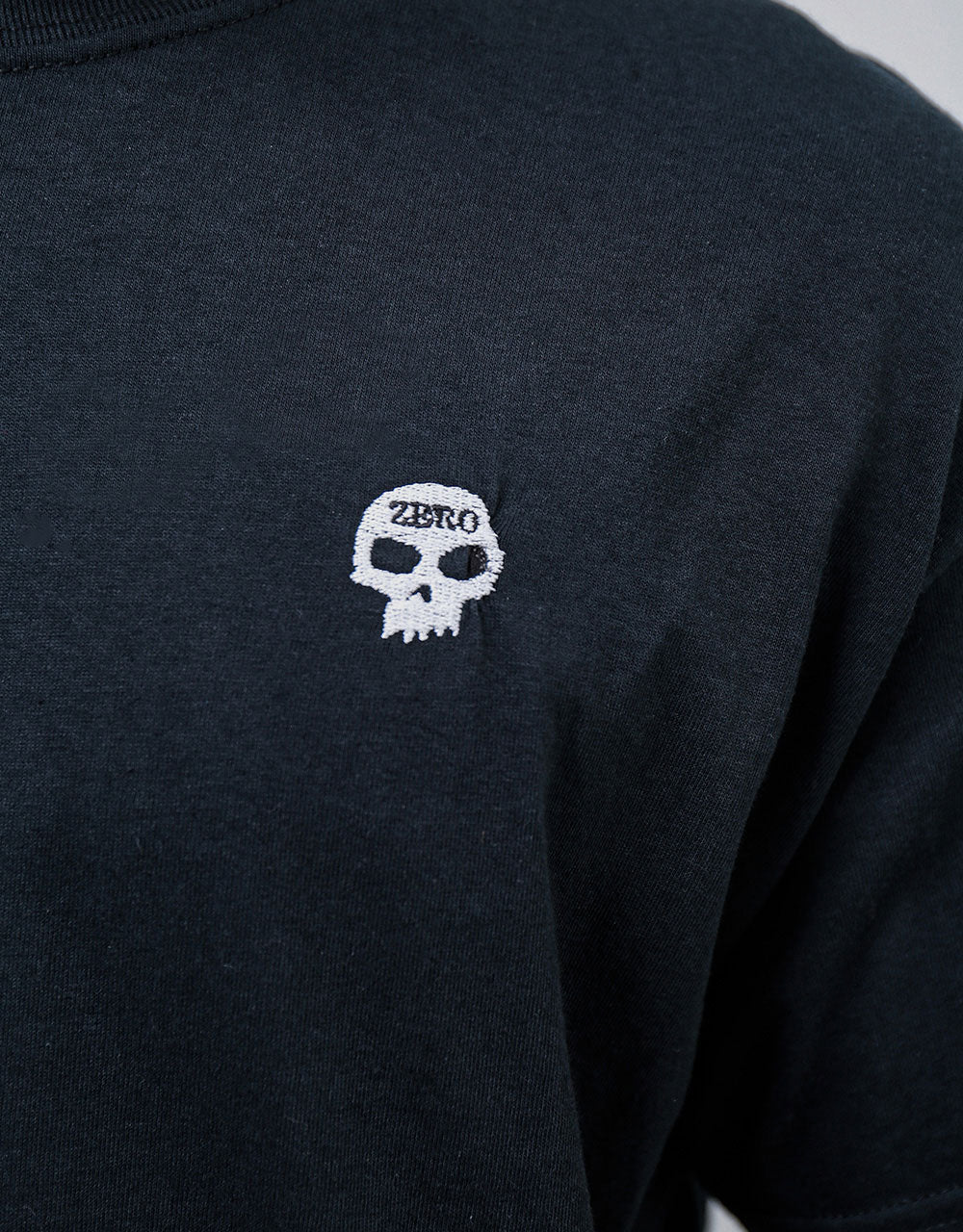 Zero Single Skull Embroidery T-Shirt - Black/White