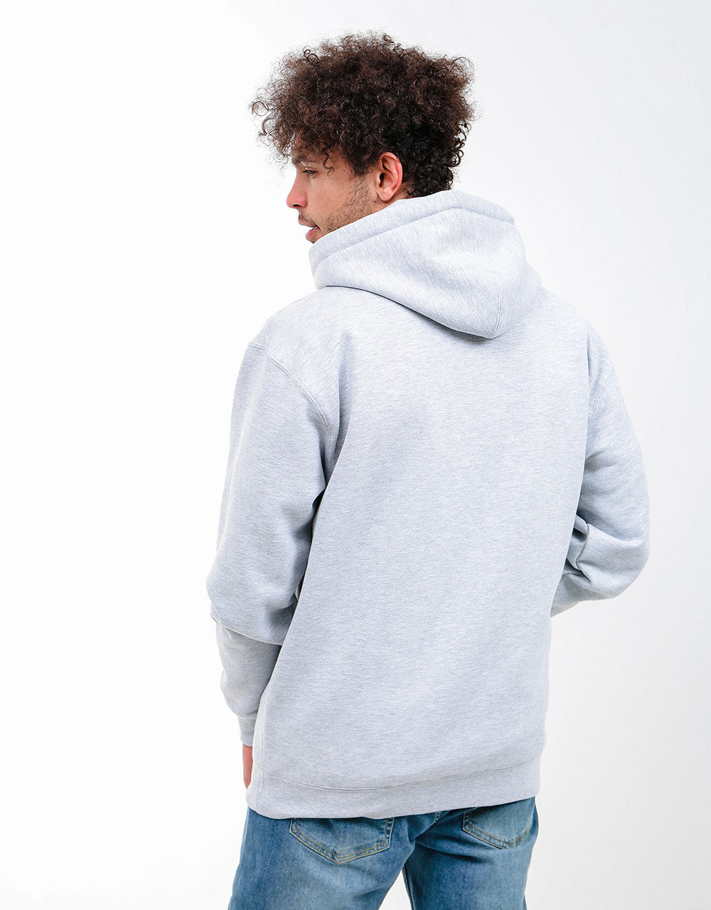 Pass Port Olive Puff Print Pullover Hoodie - Grey Heather