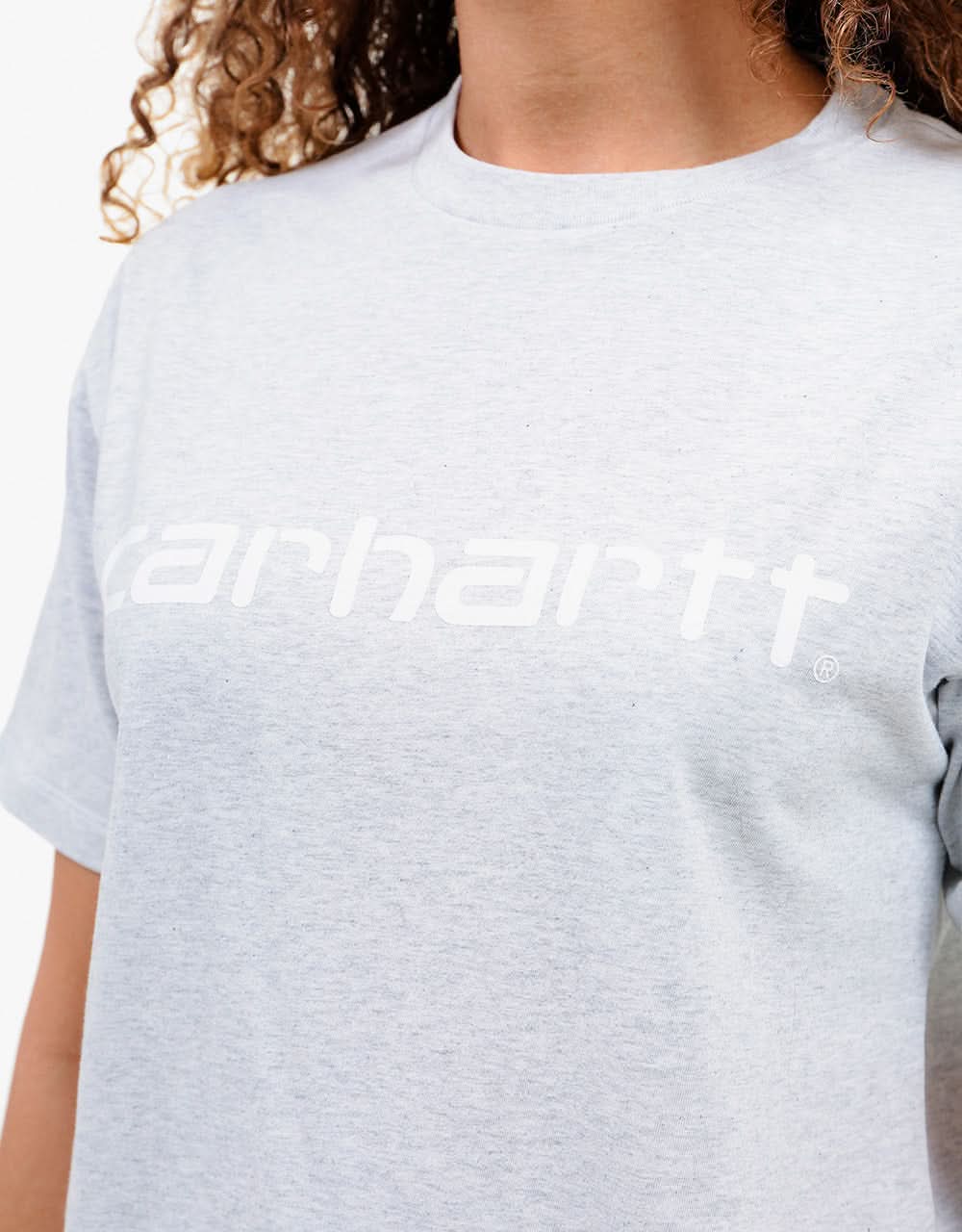 Carhartt WIP Womens S/S Script T-Shirt - Ash Heather/White