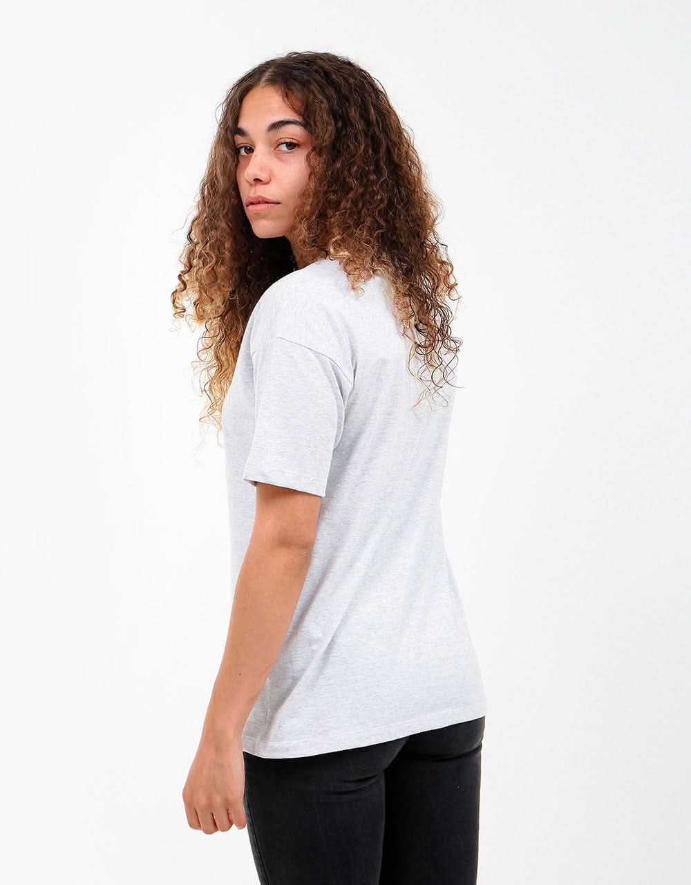Carhartt WIP Womens S/S Script T-Shirt - Ash Heather/White